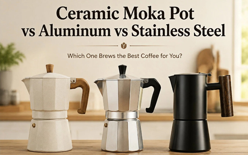 Ceramic Moka Pot vs Aluminum vs Stainless Steel