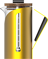 Bright Stainless Steel Glass French Press CPA800-02B Yellow