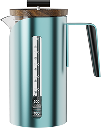 Bright Stainless Steel Glass French Press CPA800-08A Blue