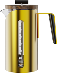 Bright Stainless Steel Glass French Press CPA800-08A Yellow