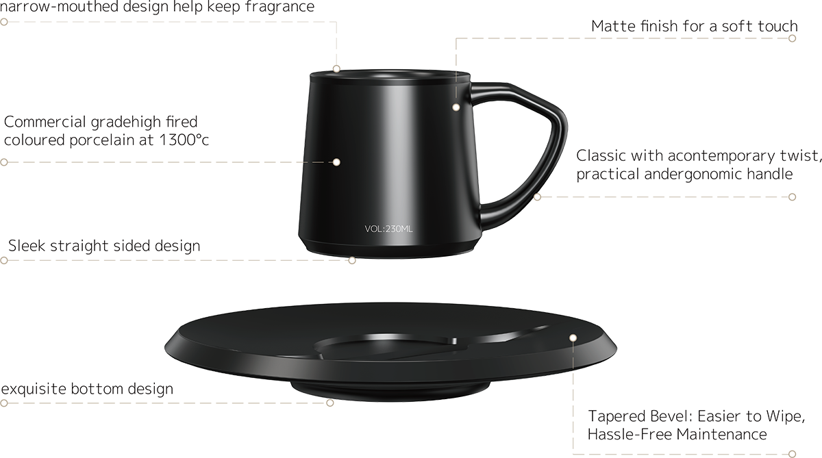 Ceramic Capuccino Cup and Saucer CM230-02B