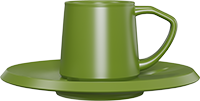 Ceramic Capuccino Cup and Saucer CM230-02B Green