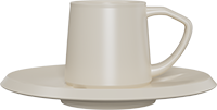Ceramic Capuccino Cup and Saucer CM230-02B Khaki