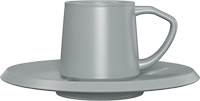 Ceramic Capuccino Cup and Saucer CM230-02B Light Grey