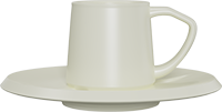Ceramic Capuccino Cup and Saucer CM230-02B Light Khaki