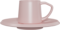 Ceramic Capuccino Cup and Saucer CM230-02B Pink