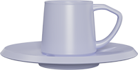 Ceramic Capuccino Cup and Saucer CM230-02B Purple