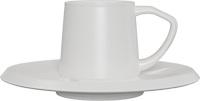 Ceramic Capuccino Cup and Saucer CM230-02B White