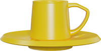 Ceramic Capuccino Cup and Saucer CM230-02B Yellow