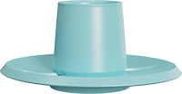 Ceramic Coffee Cup and Sauce CM230-02D Blue