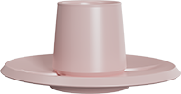 Ceramic Coffee Cup and Sauce CM230-02D Pink