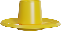 Ceramic Coffee Cup and Sauce CM230-02D Yellow