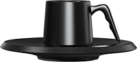 Ceramic Coffee Cup and Saucer CM90-03B Black