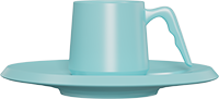 Ceramic Coffee Cup and Saucer CM90-03B Blue