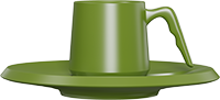 Ceramic Coffee Cup and Saucer CM90-03B Green