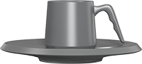 Ceramic Coffee Cup and Saucer CM90-03B Grey