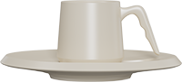 Ceramic Coffee Cup and Saucer CM90-03B Khaki