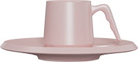 Ceramic Coffee Cup and Saucer CM90-03B Pink