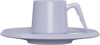Ceramic Coffee Cup and Saucer CM90-03B Purple