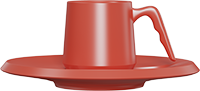 Ceramic Coffee Cup and Saucer CM90-03B Red