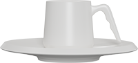Ceramic Coffee Cup and Saucer CM90-03B White