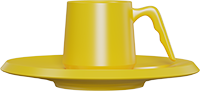 Ceramic Coffee Cup and Saucer CM90-03B Yellow