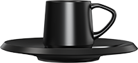 Ceramic Espresso Cup and Saucer CM90-02B Black