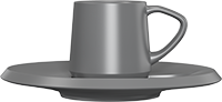 Ceramic Espresso Cup and Saucer CM90-02B Grey