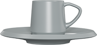 Ceramic Espresso Cup and Saucer CM90-02B Light Grey