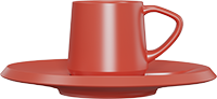 Ceramic Espresso Cup and Saucer CM90-02B Red