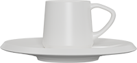 Ceramic Espresso Cup and Saucer CM90-02B White