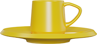 Ceramic Espresso Cup and Saucer CM90-02B Yellow