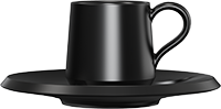 Ceramic Turkish Cup and Saucer CM70-02C Black