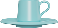 Ceramic Turkish Cup and Saucer CM70-02C Blue