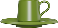 Ceramic Turkish Cup and Saucer CM70-02C Green