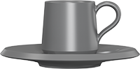 Ceramic Turkish Cup and Saucer CM70-02C Grey