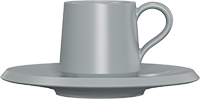 Ceramic Turkish Cup and Saucer CM70-02C Light Grey