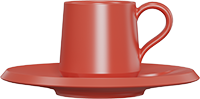 Ceramic Turkish Cup and Saucer CM70-02C Red