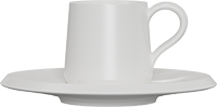 Ceramic Turkish Cup and Saucer CM70-02C White