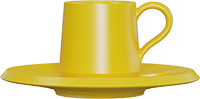 Ceramic Turkish Cup and Saucer CM70-02C Yellow