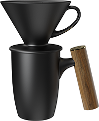 Ceramic V60 Dripper Coffee Mug Set CZ-02A Black