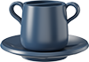 Tai Chi Dual Espresso Cup and Saucer CM80-02A Dark Blue