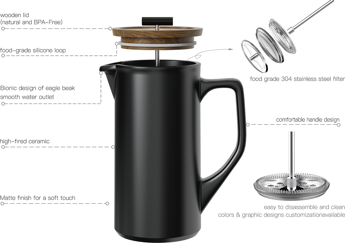 Eternity Grande Ceramic French Press CPA1000-08A