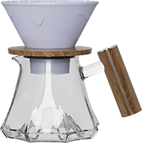 Volcano Glass Server Set with Wooden Handle CPC450-02A Light Purple