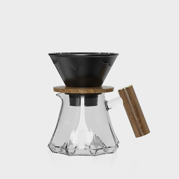 Volcano Glass Server Set with Wooden Handle CPC450-02A