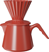 Ceramic Dripper and 600ml Serving Pot Set CZ-07C Red