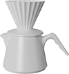 Ceramic Dripper and 600ml Serving Pot Set CZ-07C White