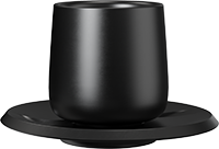 Double Walled Coffee Cup and Saucer TPA150-01B Black