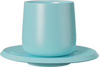 Double Walled Coffee Cup and Saucer TPA150-01B Blue
