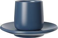 Double Walled Coffee Cup and Saucer TPA150-01B Dark Blue